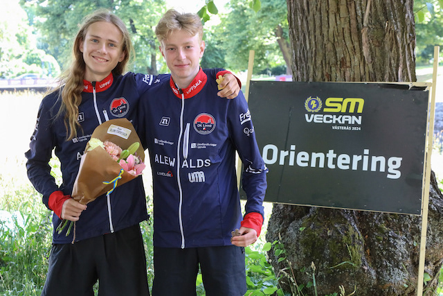 SM Guld till Emil Åberg på sprint i H18E. Felix Johnsson 7:a