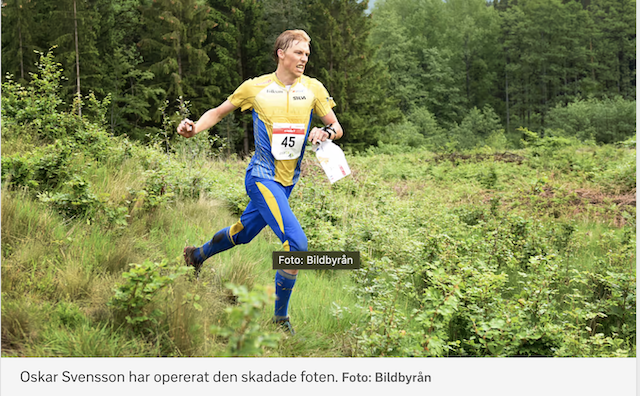 Från SVT Sport 2018-04-18. 
Oskar Svensson har tydligen opererat foten