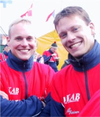Glada nattlöpare i väntan på prisutdelningen. Anders Boström och Lars Magnusson.